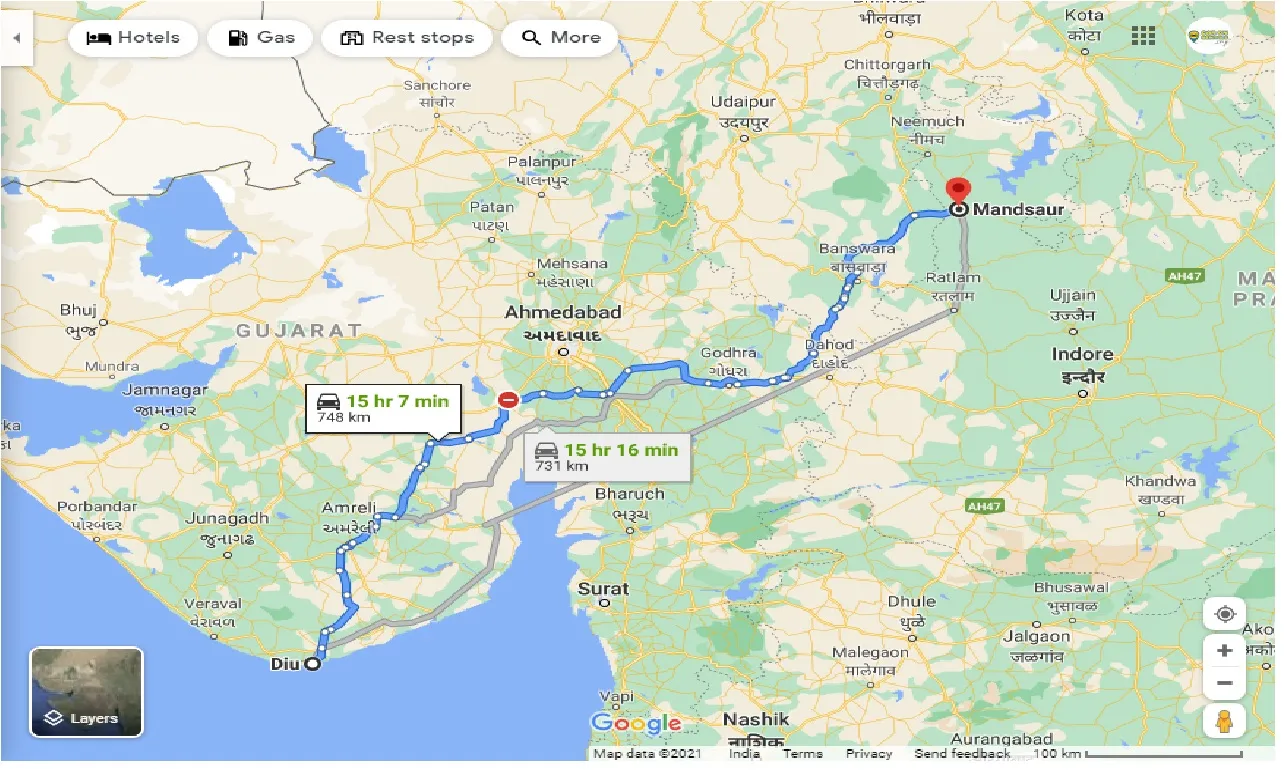 diu-to-mandsaur-taxi