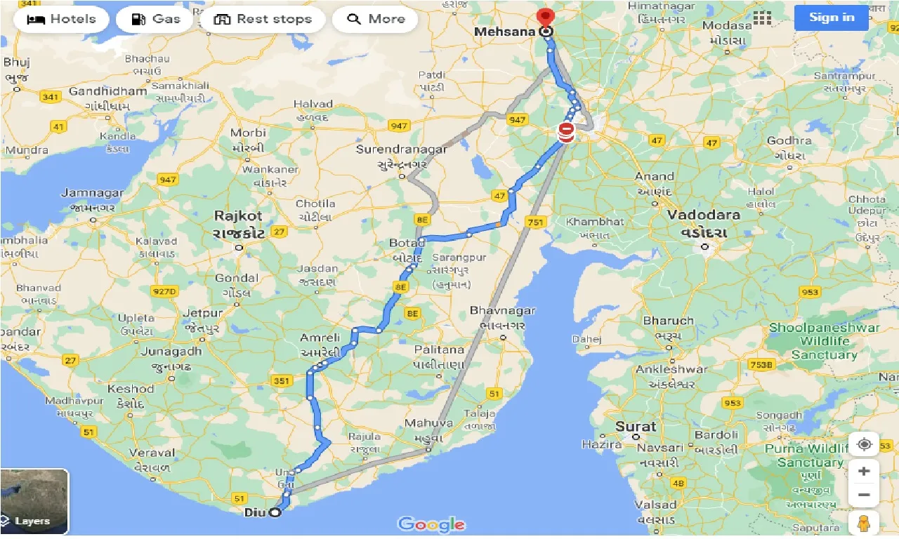 diu-to-mehsana-taxi