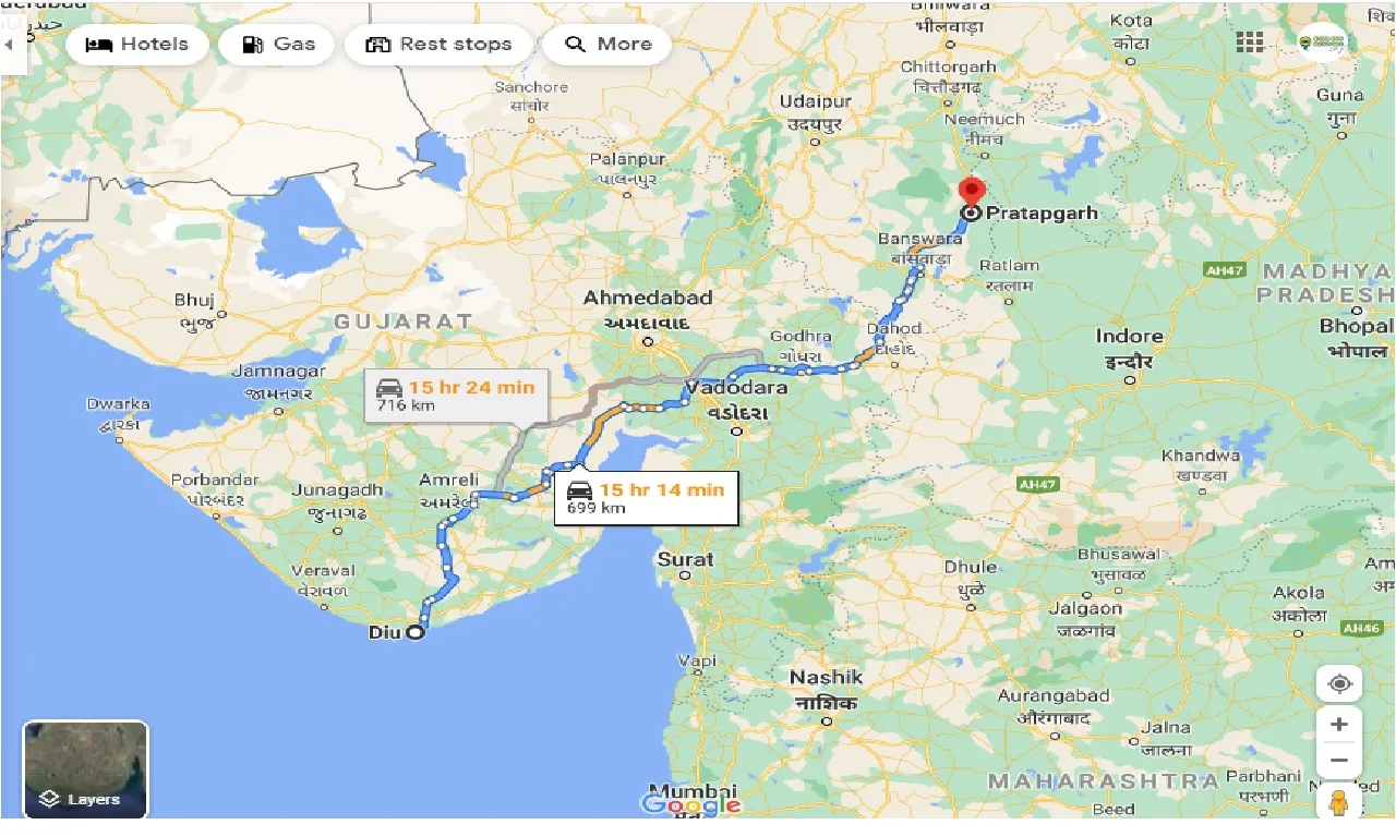 diu-to-pratapgarh-taxi