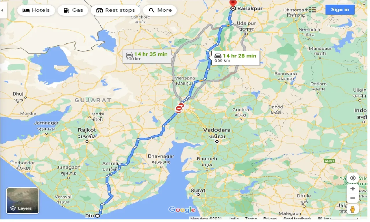 diu-to-ranakpur-taxi