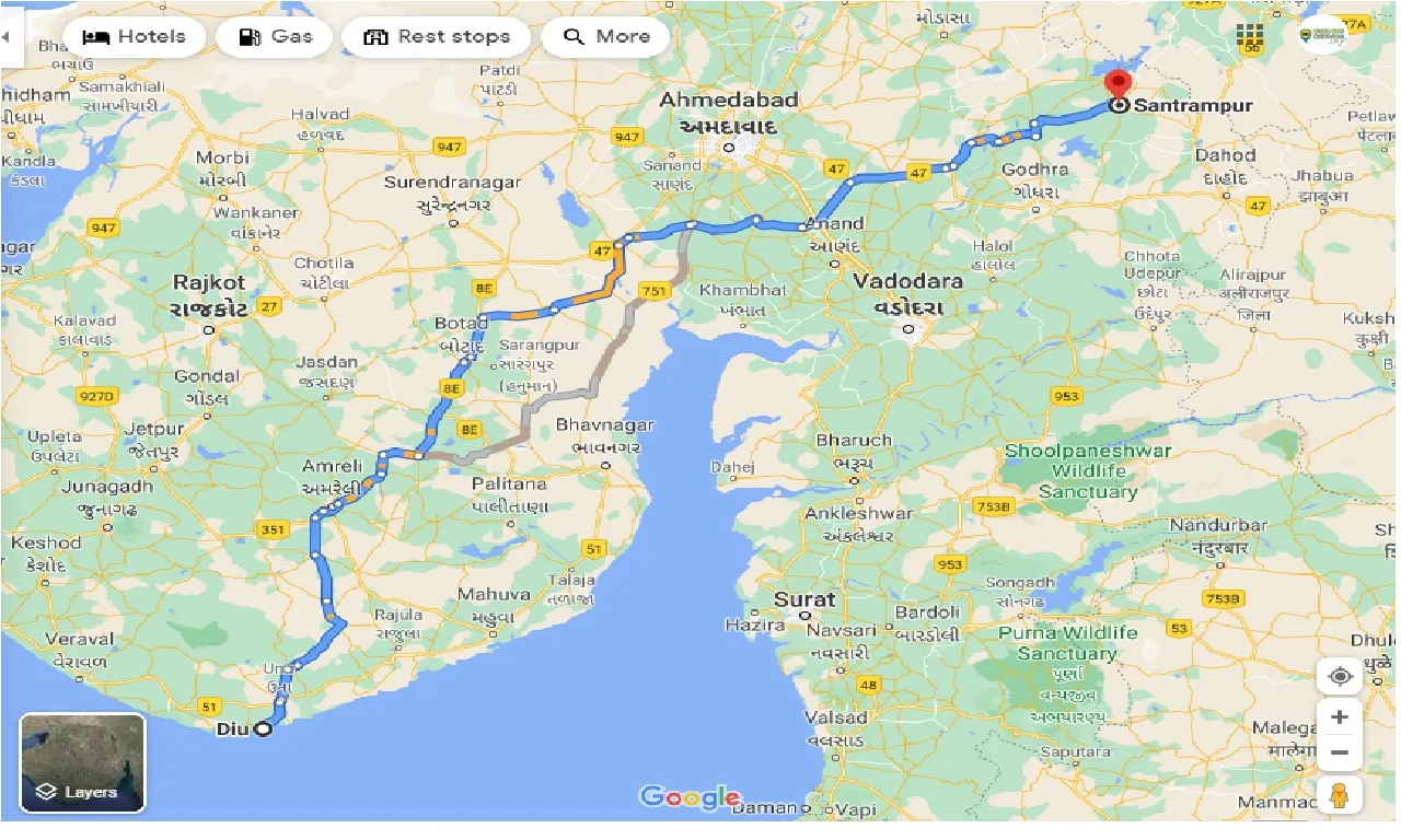 diu-to-santrampur-taxi