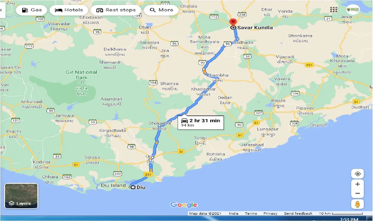 diu-to-savar-kundla-taxi