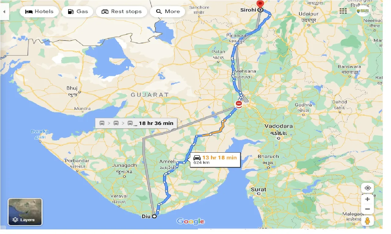 diu-to-sirohi-one-way