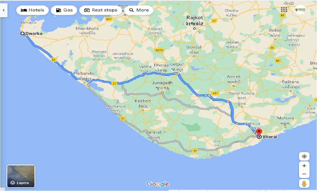 dwarka-to-bherai-taxi