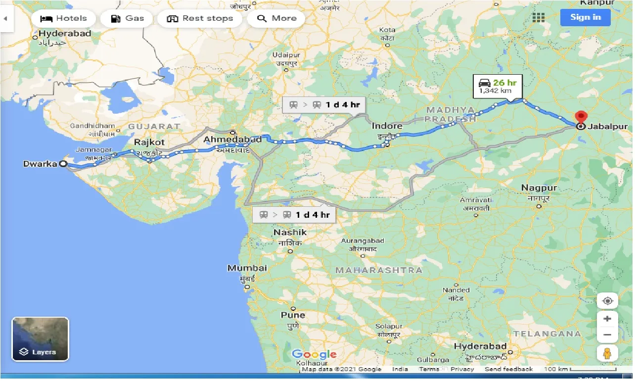 dwarka-to-jabalpur-taxi
