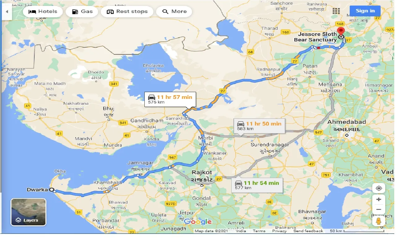 dwarka-to-jessore-sloth-bear-sanctuary-one-way