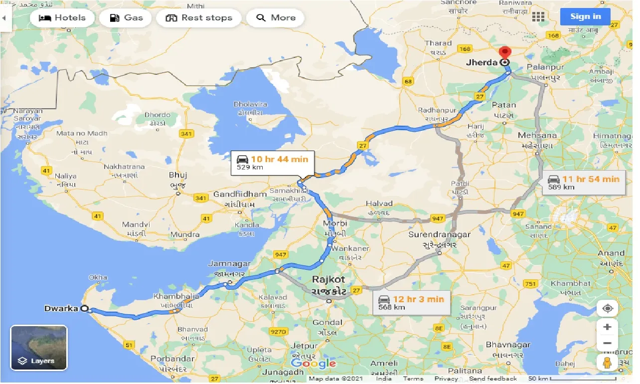 dwarka-to-jherda-taxi