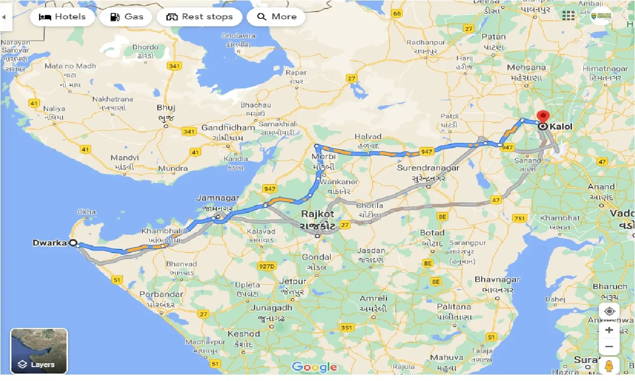 dwarka-to-kalol-taxi