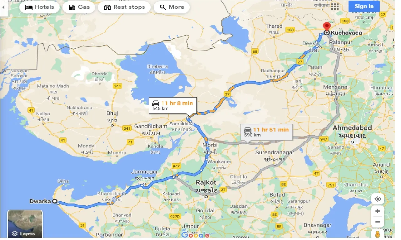 dwarka-to-kuchavada-one-way