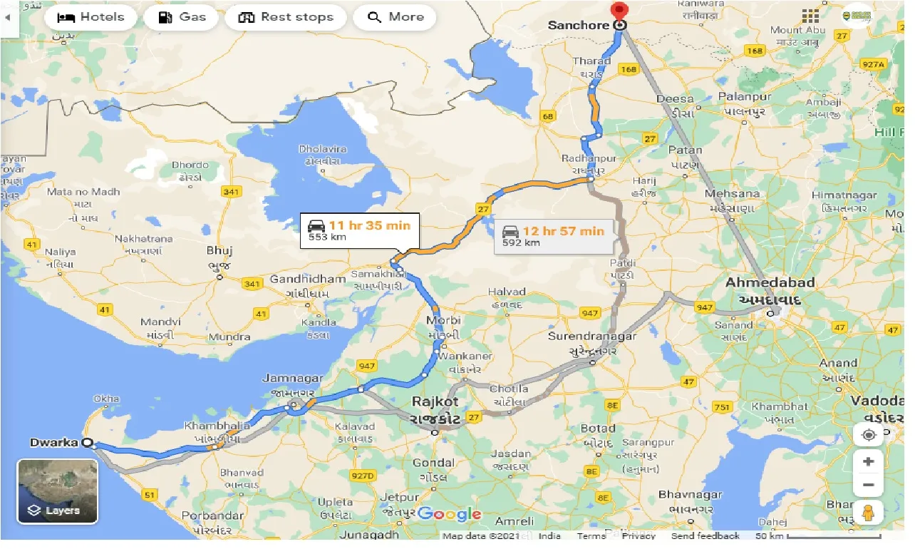 dwarka-to-sanchore-taxi