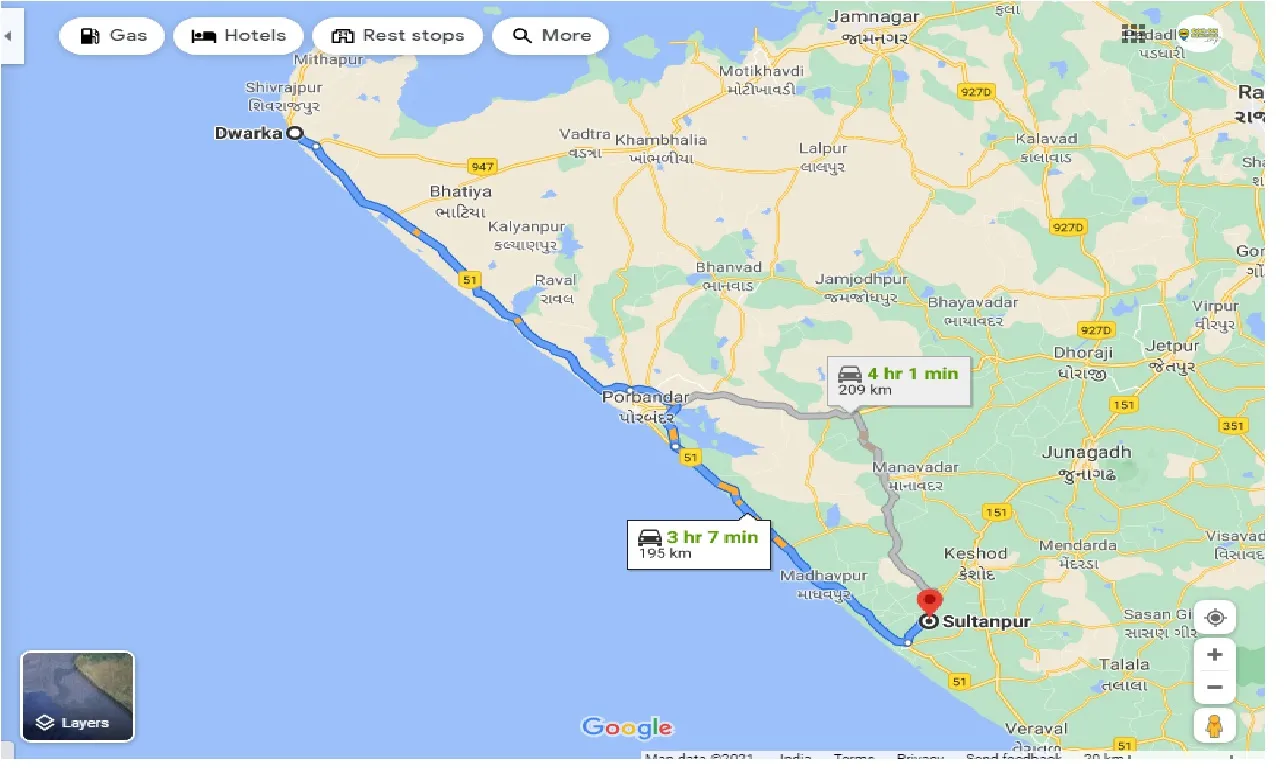 dwarka-to-sultanpur-taxi