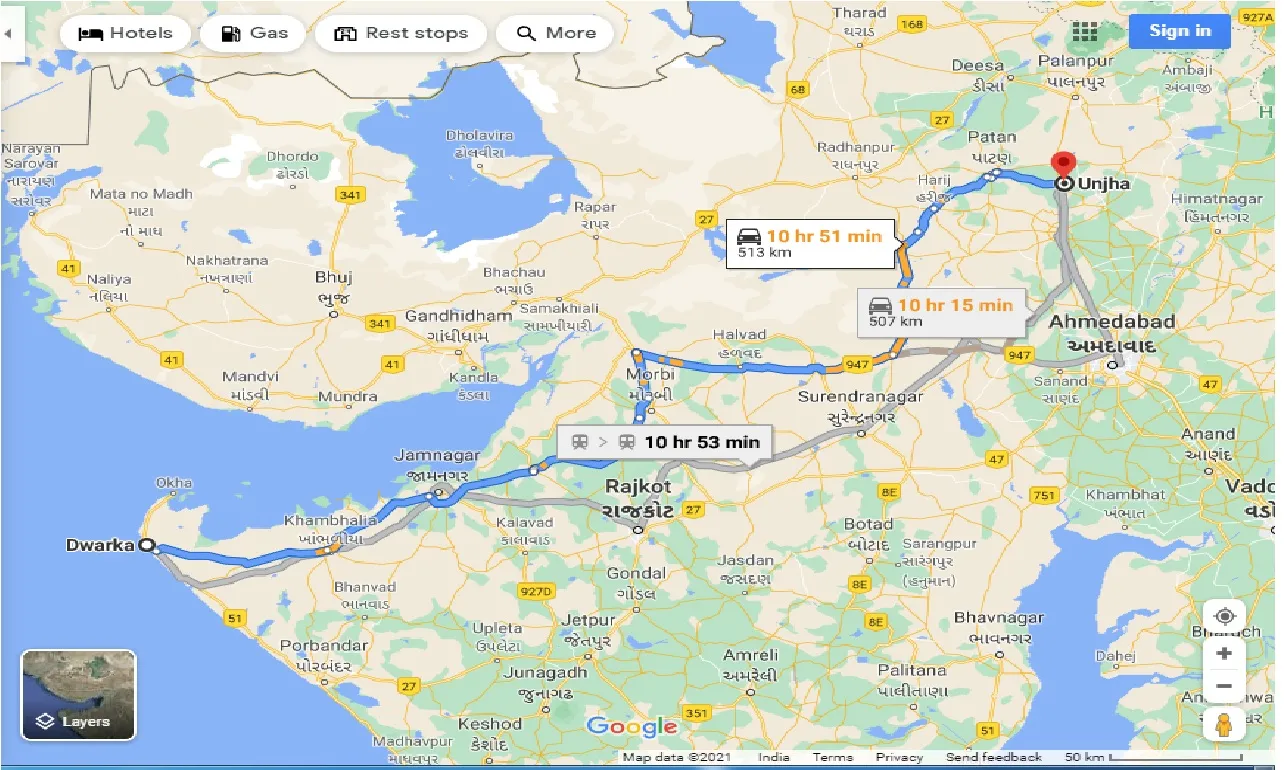 dwarka-to-unjha-one-way