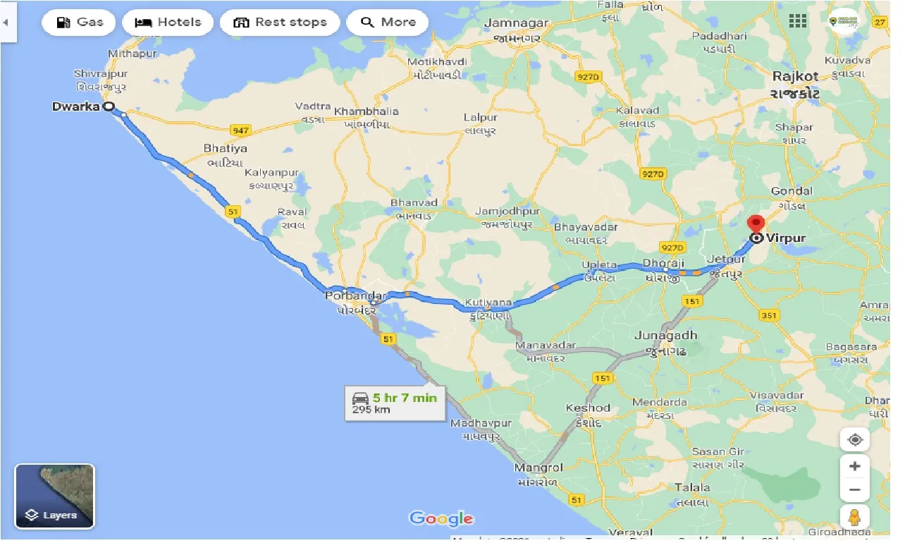 dwarka-to-virpur-one-way