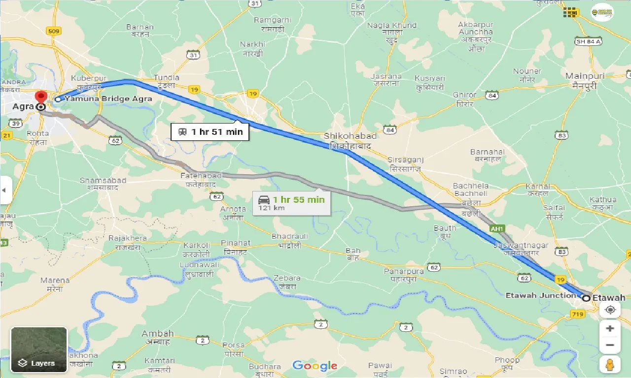 etawah-to-agra-one-way