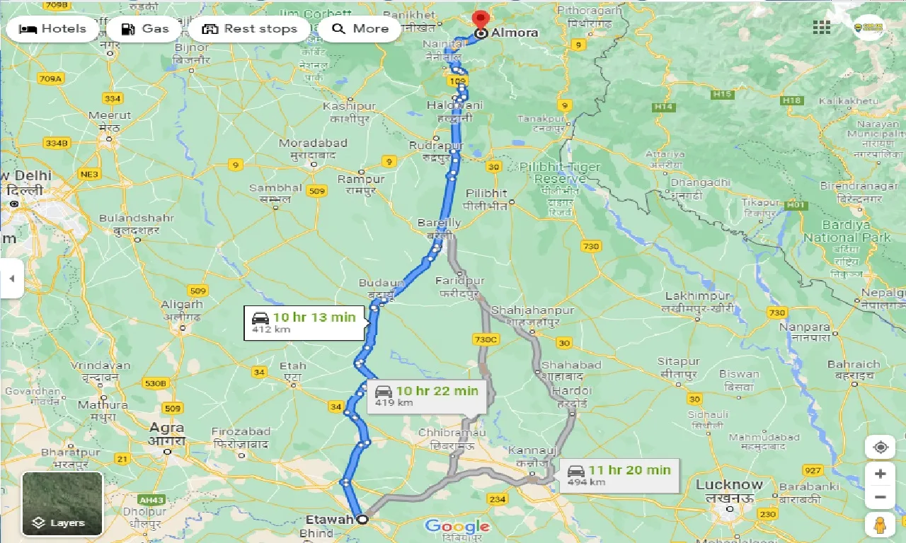 etawah-to-almora-taxi