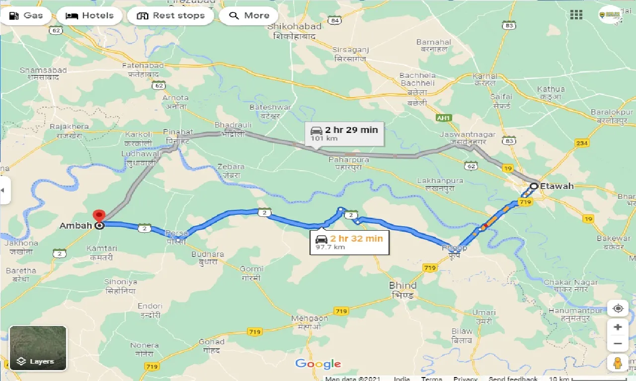 etawah-to-ambah-taxi