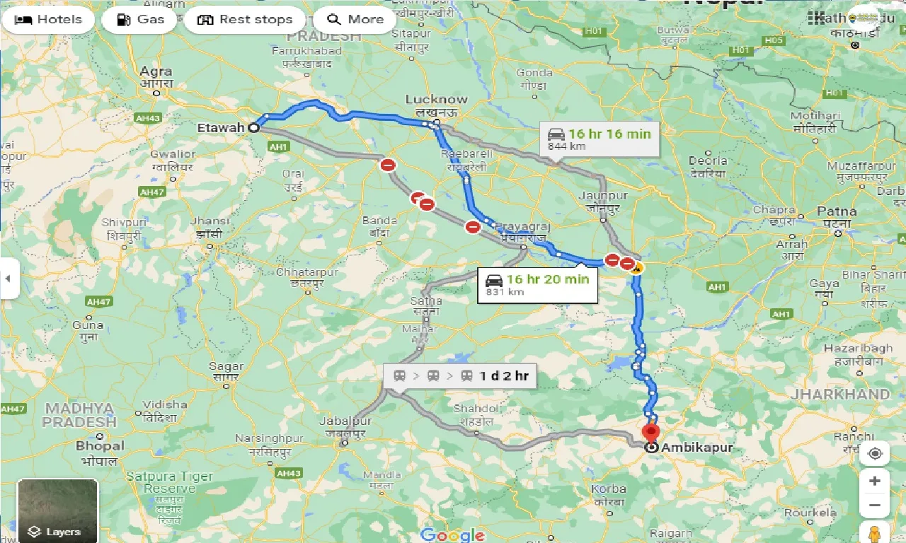 etawah-to-ambikapur-one-way
