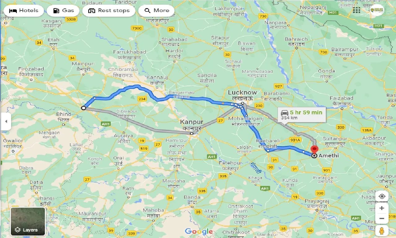 etawah-to-amethi-taxi