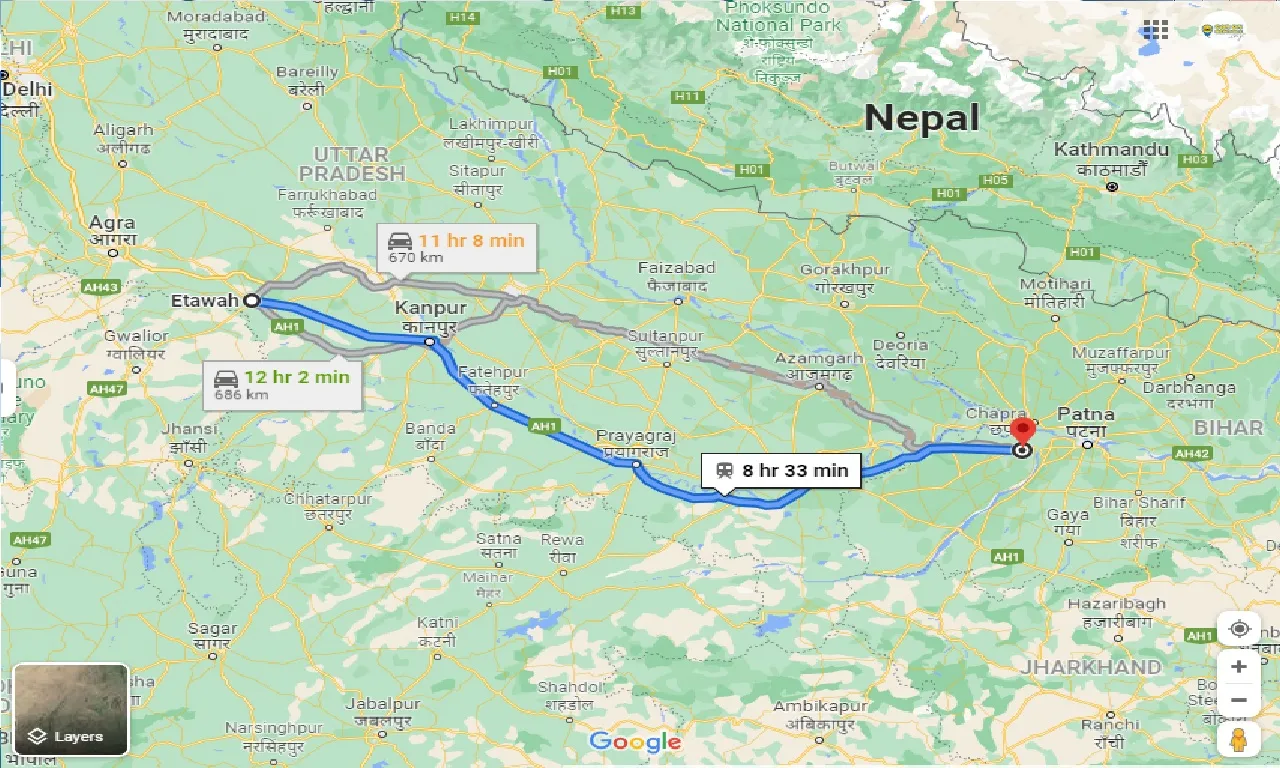 etawah-to-arrah-taxi