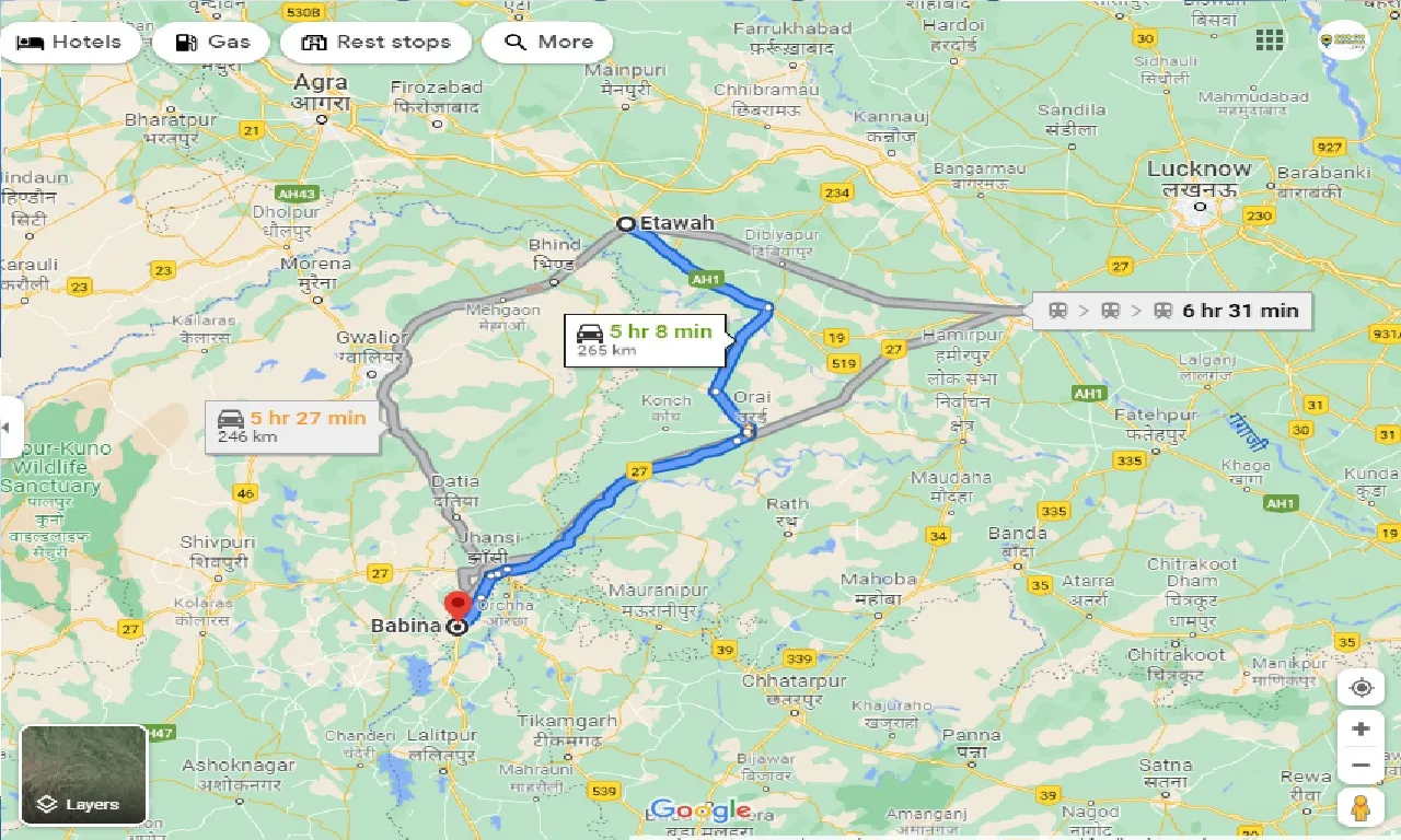 etawah-to-babina-one-way