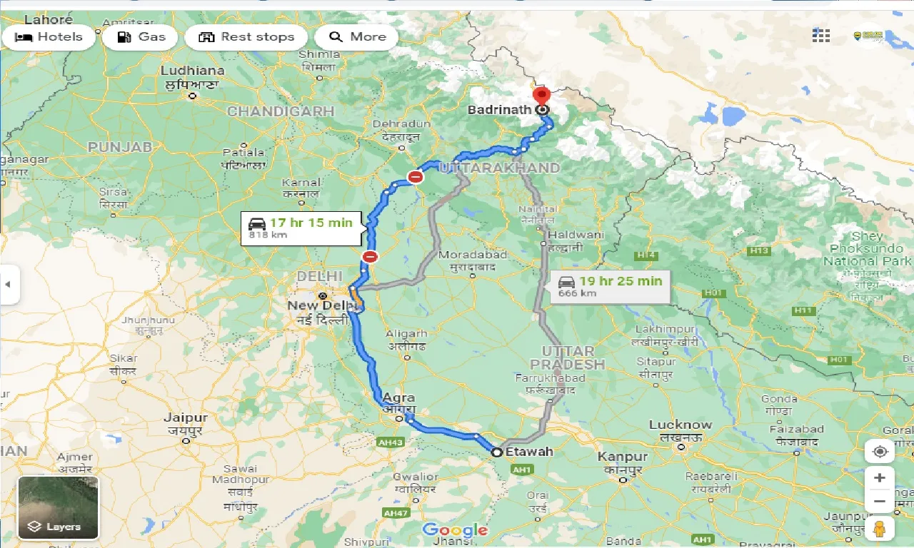 etawah-to-badrinath-taxi