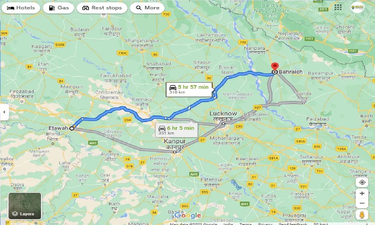etawah-to-bahraich-taxi