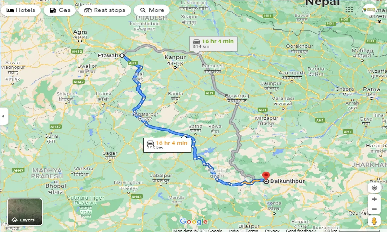 etawah-to-baikunthpur-taxi