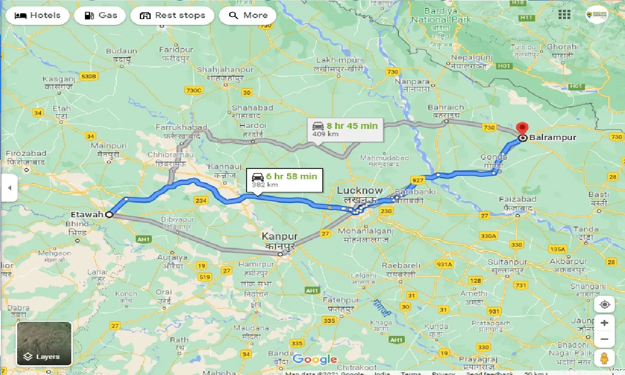 etawah-to-balrampur-one-way