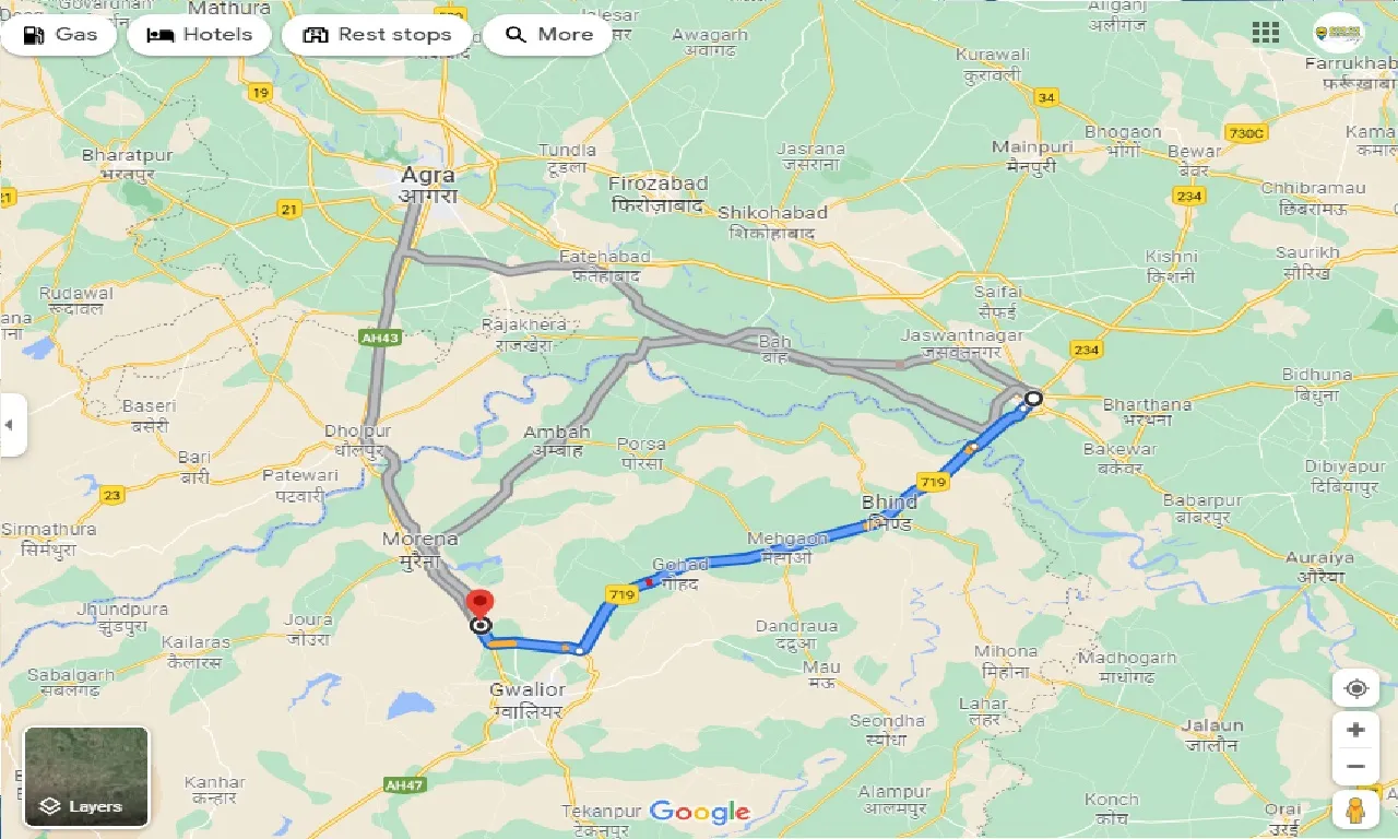 etawah-to-bamor-taxi
