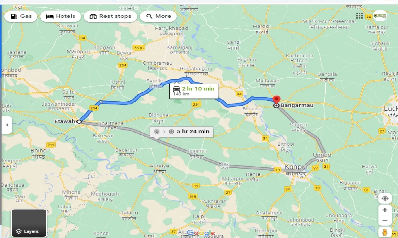 etawah-to-bangarmau-one-way