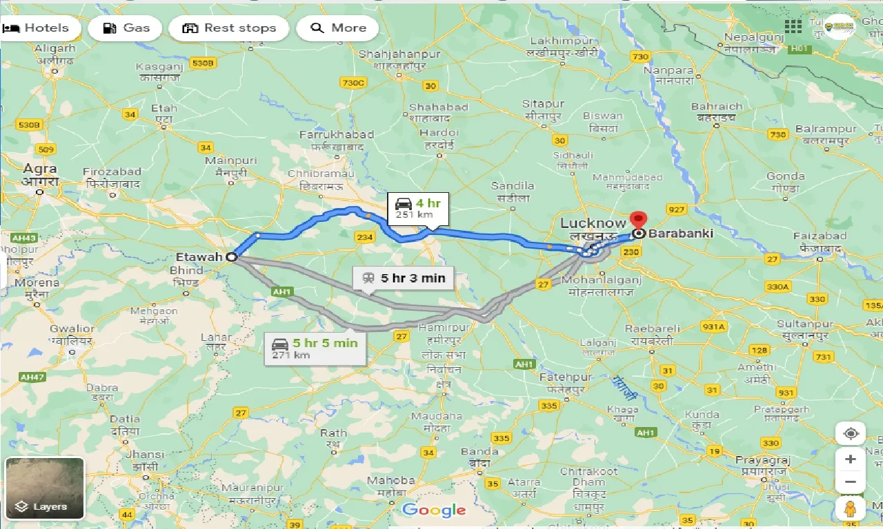 etawah-to-barabanki-one-way