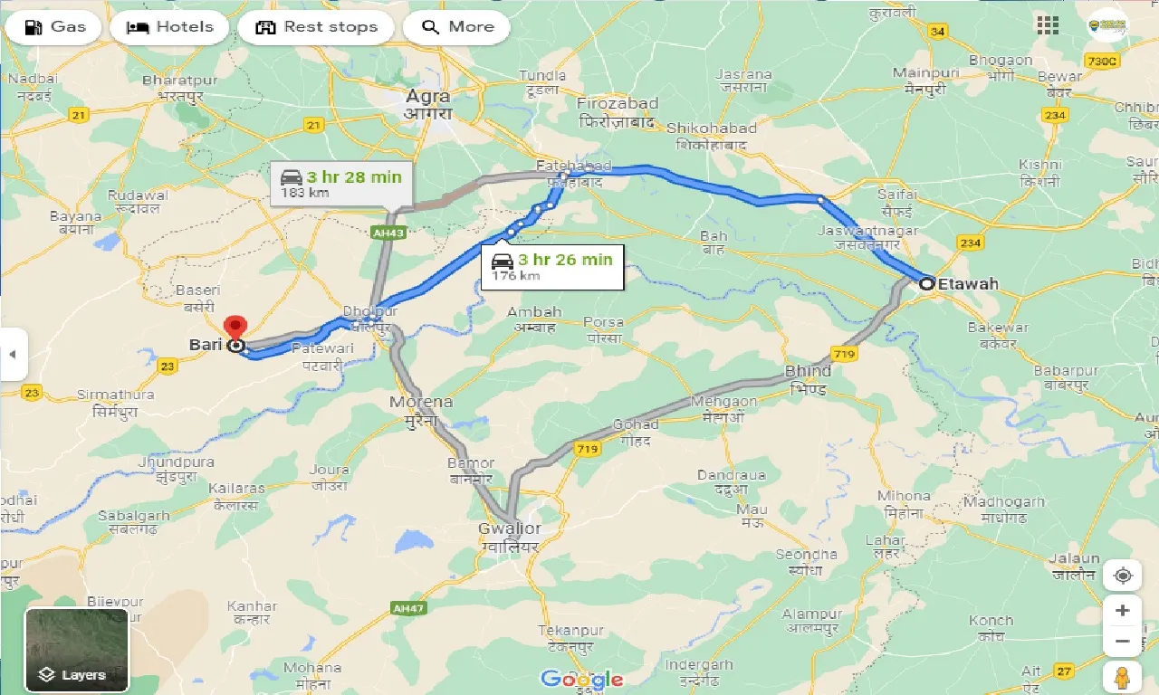 etawah-to-bari-taxi