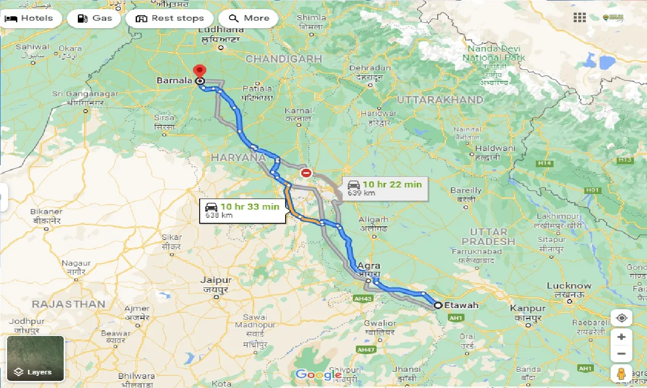 etawah-to-barnala-taxi