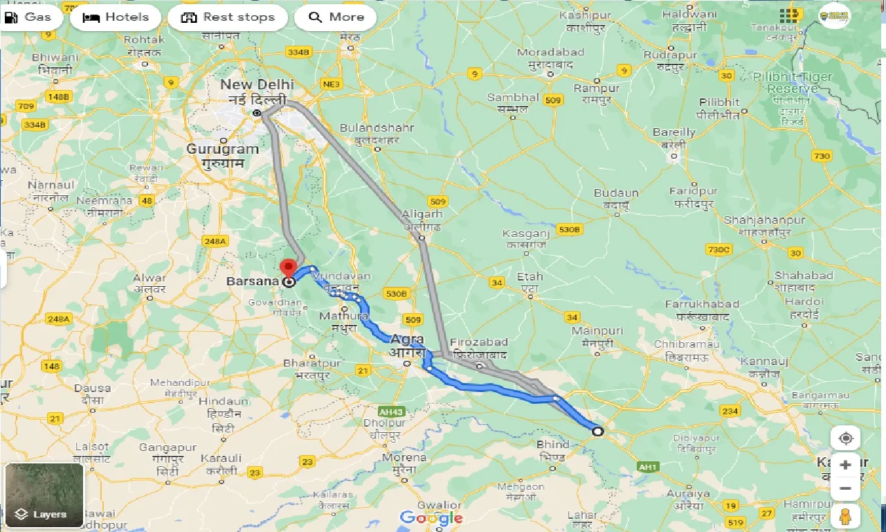 etawah-to-barsana-one-way