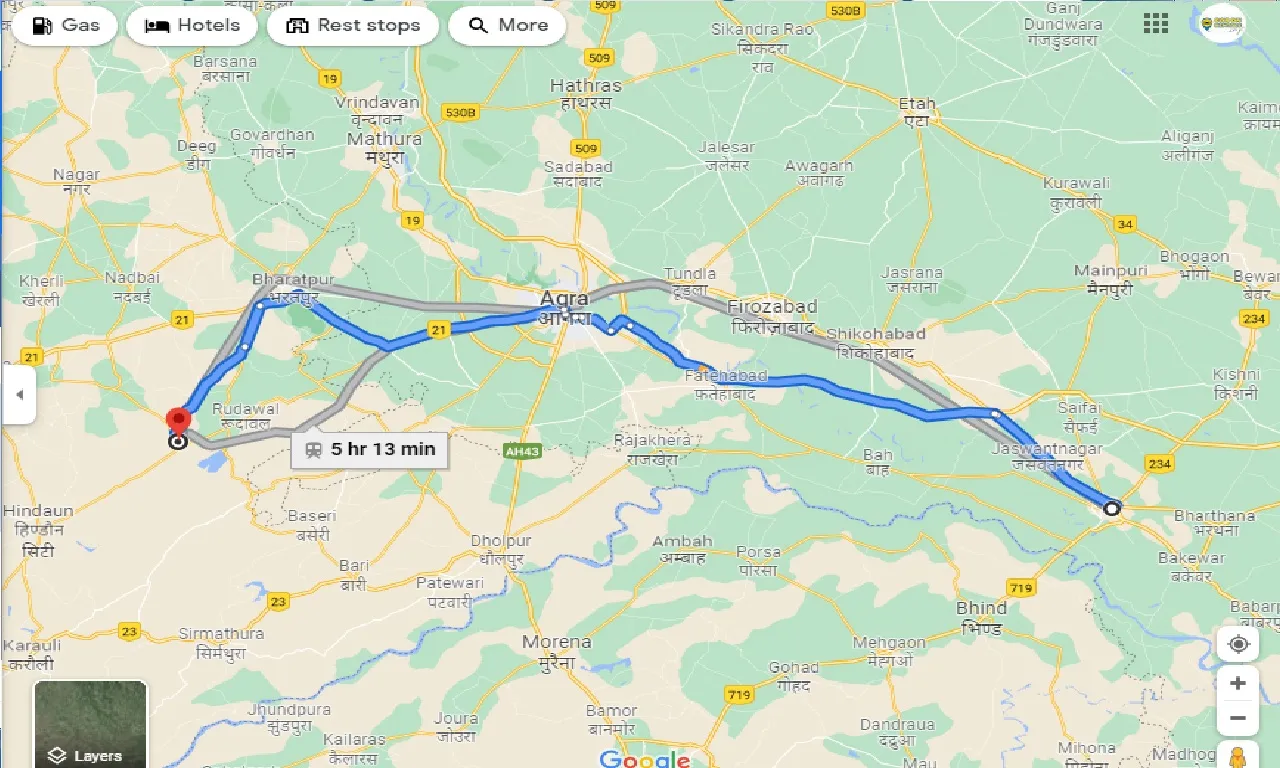etawah-to-bayana-one-way