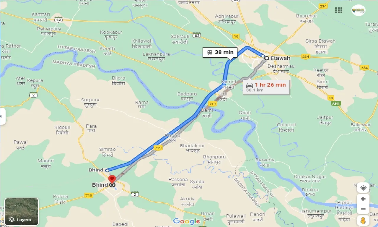 etawah-to-bhind-one-way