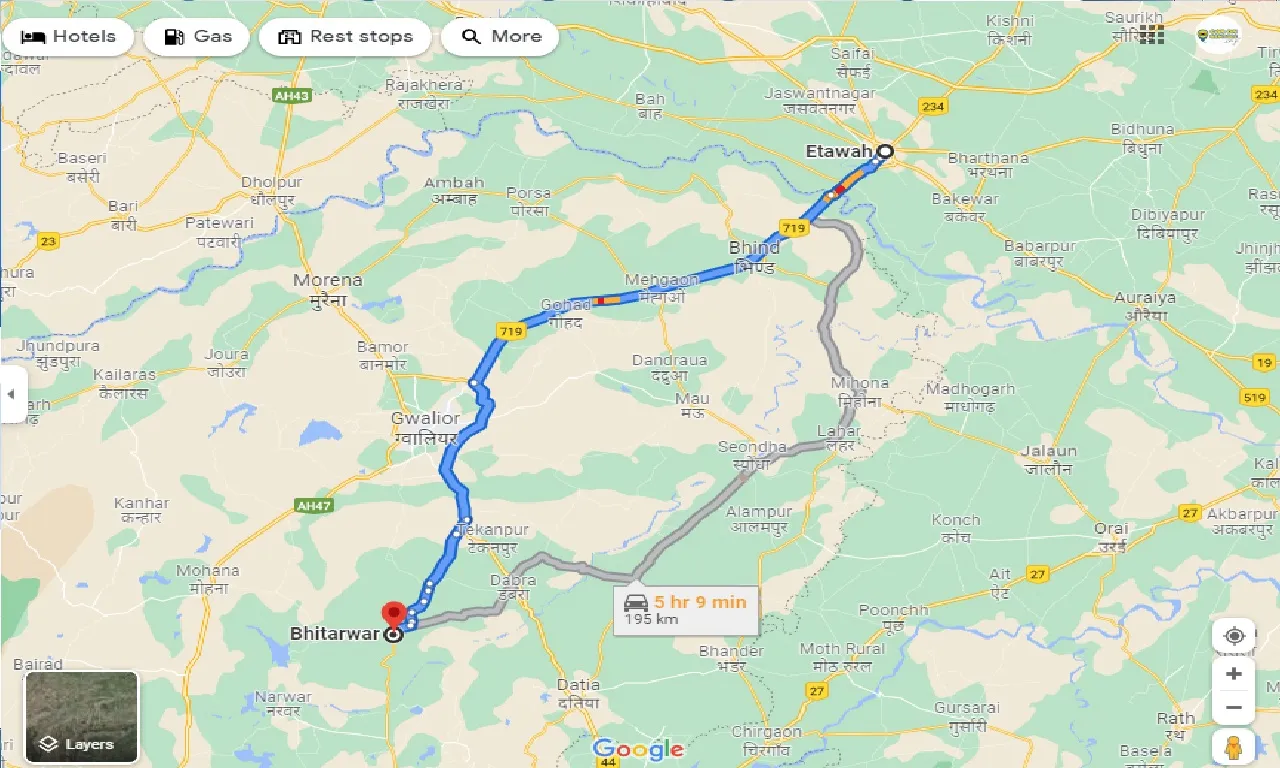 etawah-to-bhitarwar-taxi