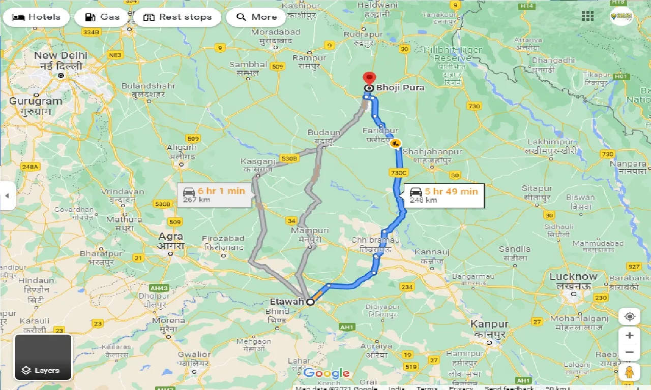 etawah-to-bhoji-pura-taxi