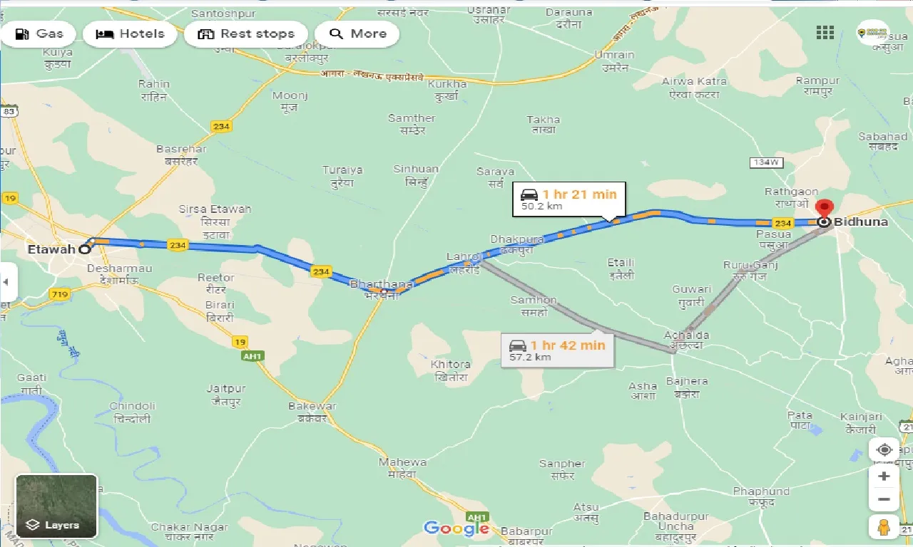 etawah-to-bidhuna-taxi