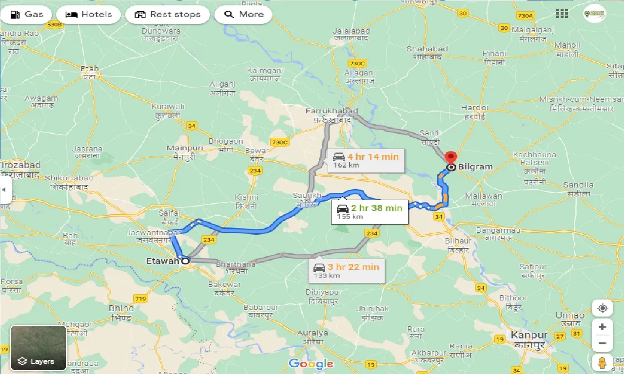 etawah-to-bilgram-taxi