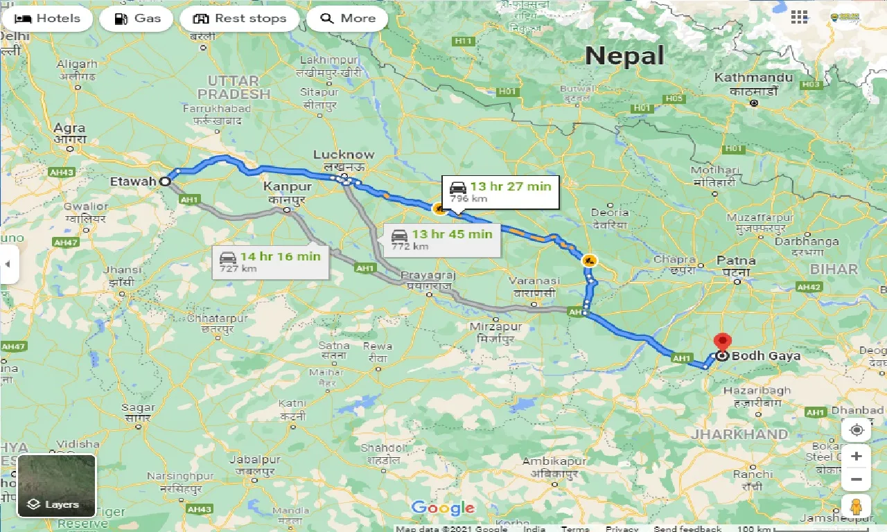 etawah-to-bodh-gaya-taxi