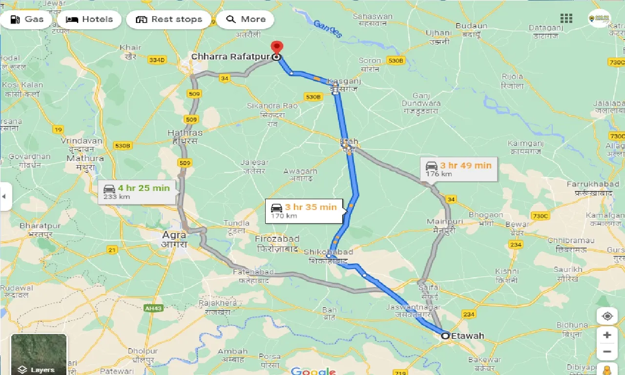 etawah-to-chharra-rafatpur-one-way