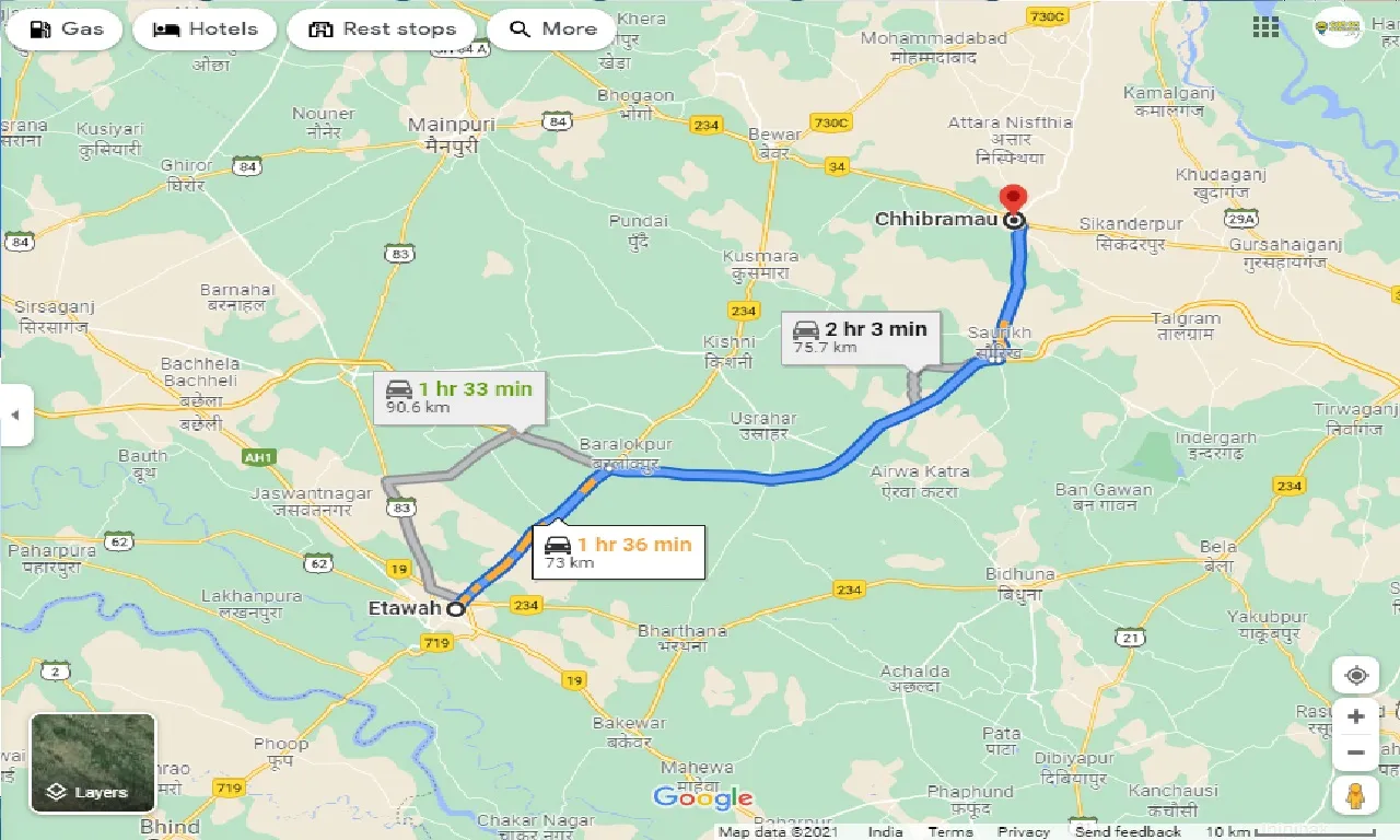 etawah-to-chhibramau-one-way