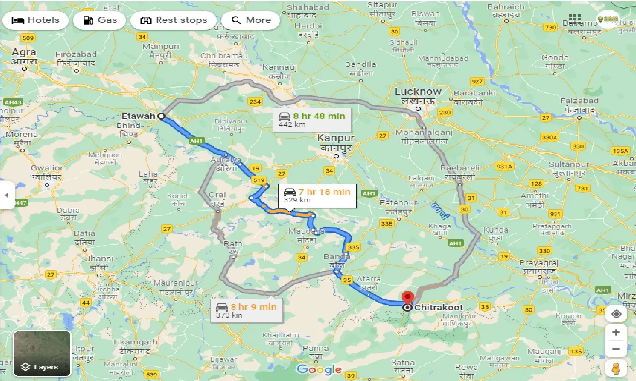etawah-to-chitrakoot-taxi