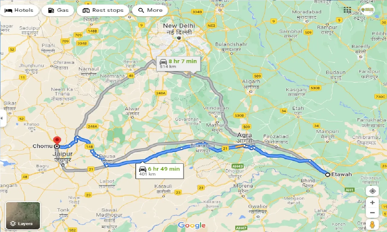 etawah-to-chomu-taxi