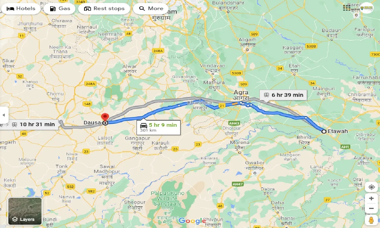 etawah-to-dausa-taxi