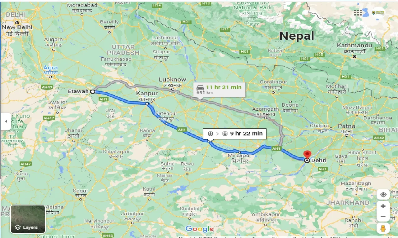 etawah-to-dehri-taxi