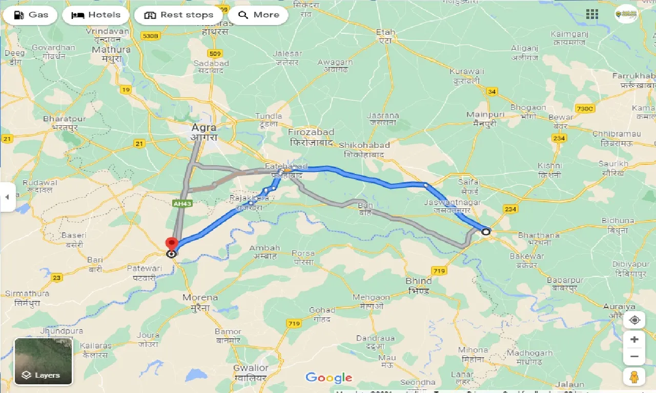 etawah-to-dholpur-taxi