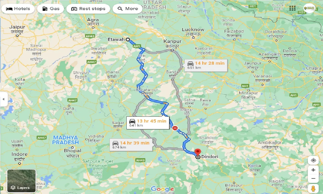 etawah-to-dindori-taxi