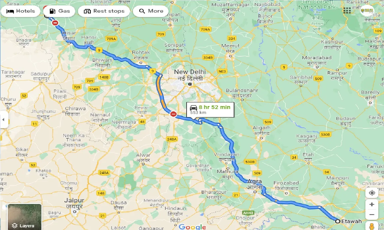 etawah-to-fatehabad-one-way